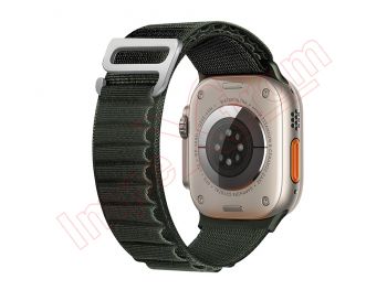 Correa de nylon verde para reloj inteligente Apple Watch Ultra 49mm, A2684